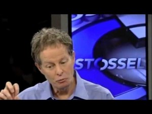 Mackey appearing on right-wing program Stossel offending his Liberal customers