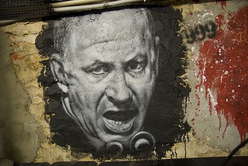 Anti-Netanyahu Mural that appears in France